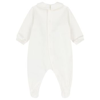 White Teddy Bear Logo Babygrow