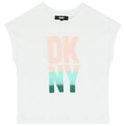 تيشيرت بنات بالشعار باللون الأبيض, 1, hi-res