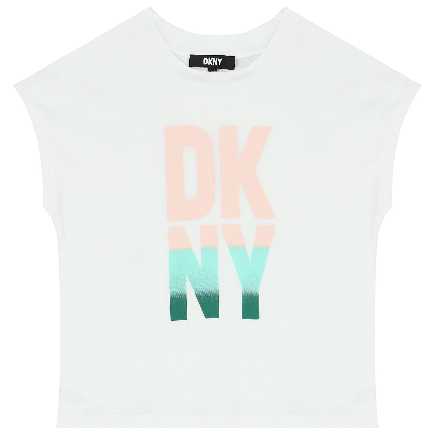 تيشيرت بنات بالشعار باللون الأبيض, 1, hi-res