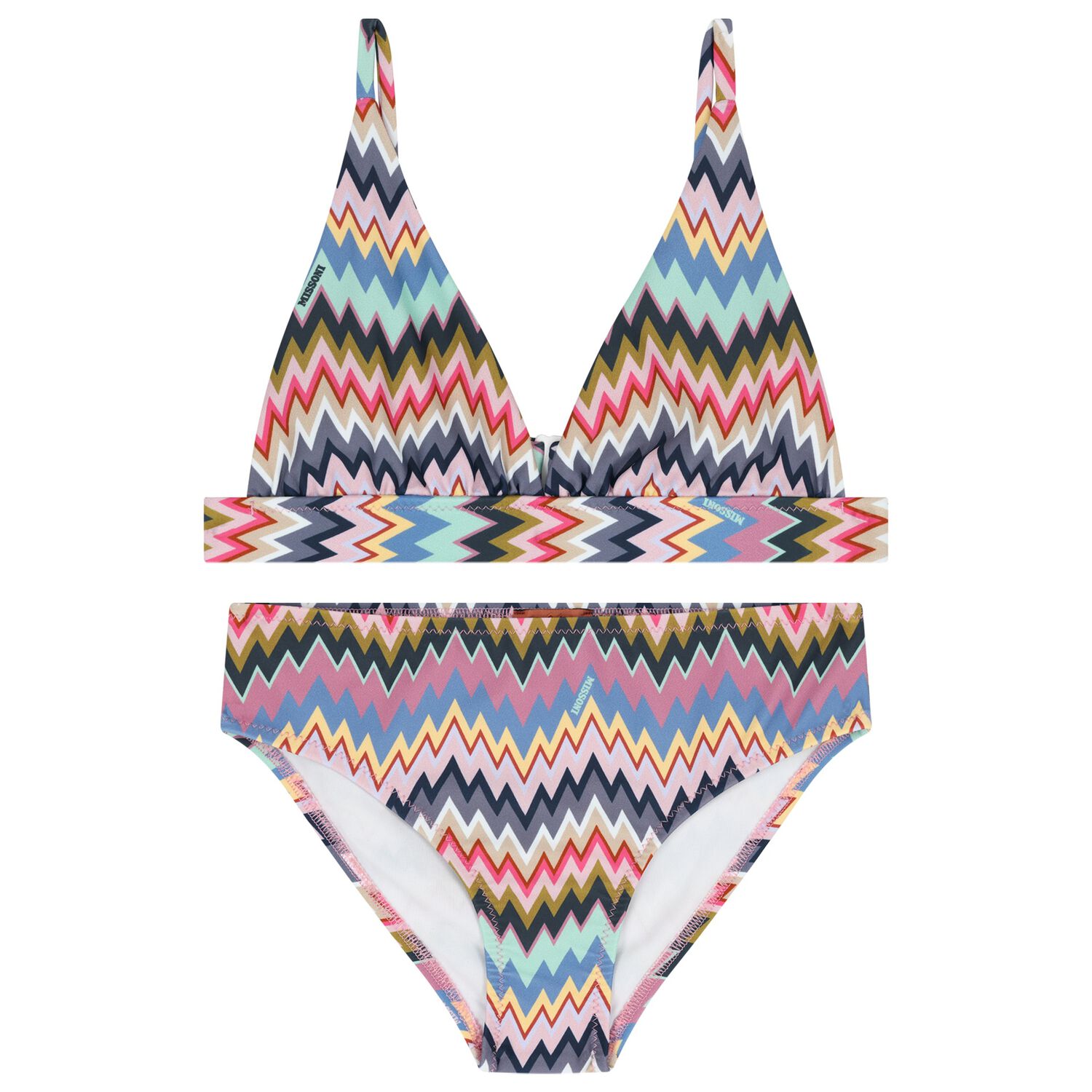 بيكيني متعدد الألوان بطبعة متعرجة للبنات, 1, hi-res image number null