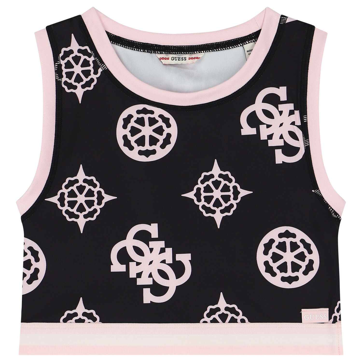 Girls Black & Pink Logo Top, 1, hi-res image number null