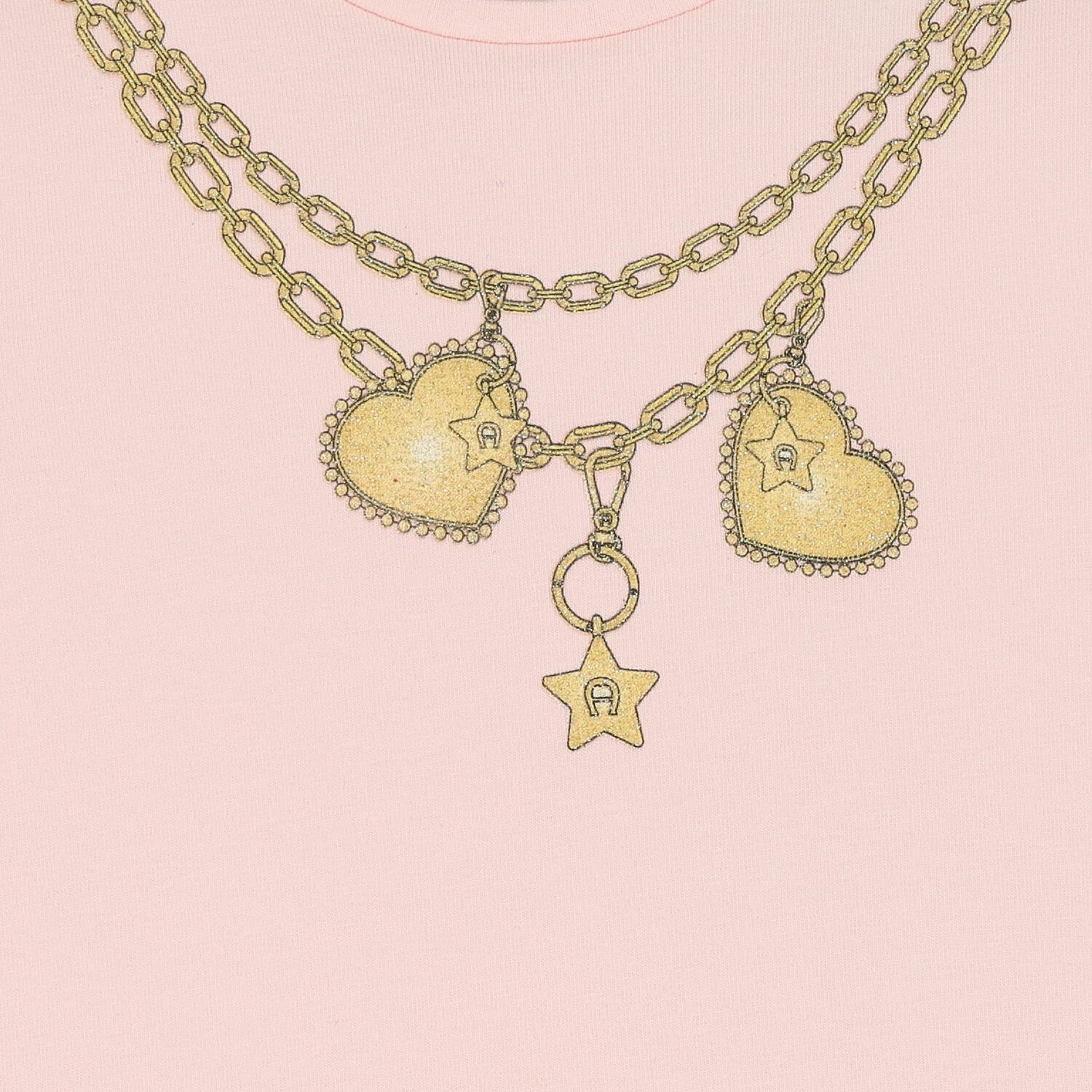 Younger Girls Pink Necklace Logo Dress, 2, hi-res