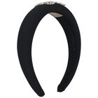 Girls Black Padded Headband, 1, hi-res