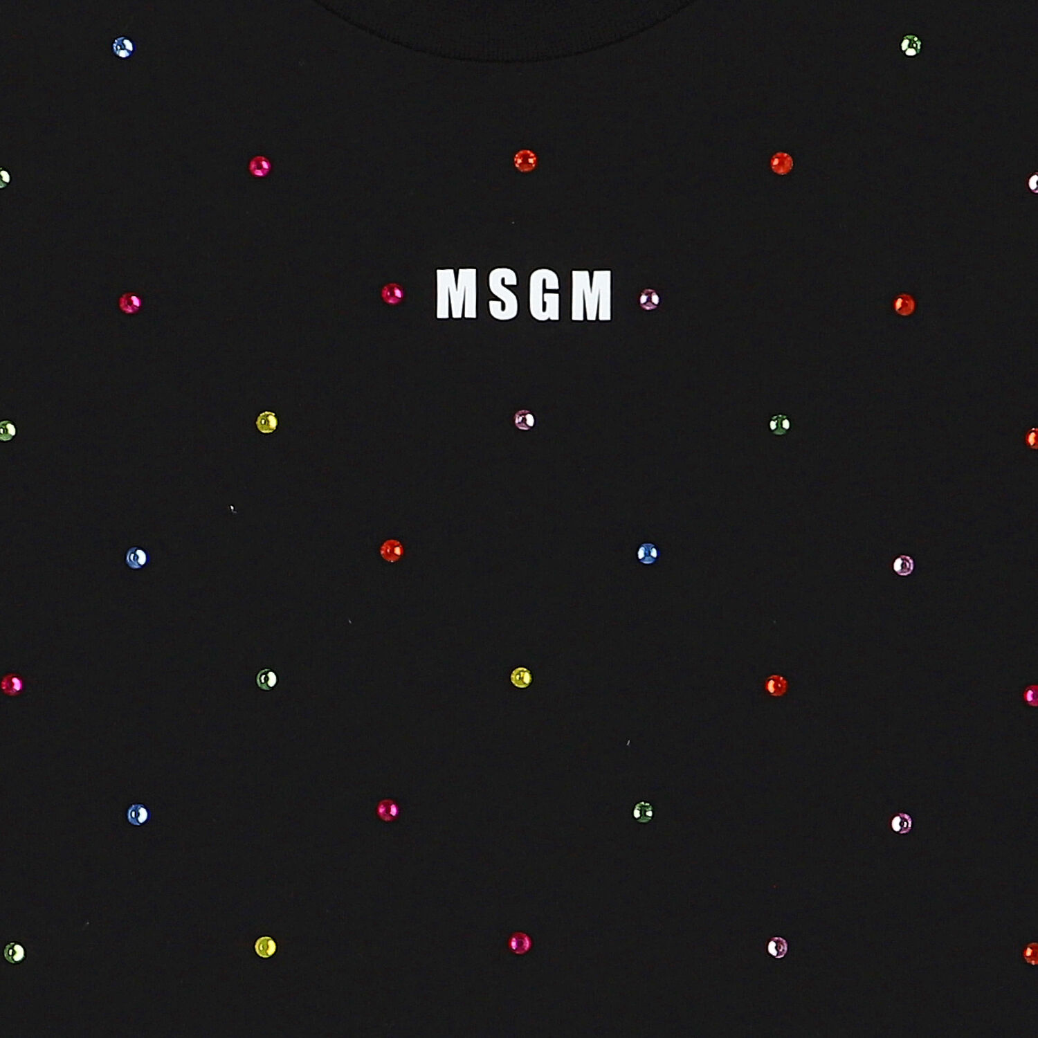 Girls Black Logo Embellished T-Shirt, 1, hi-res