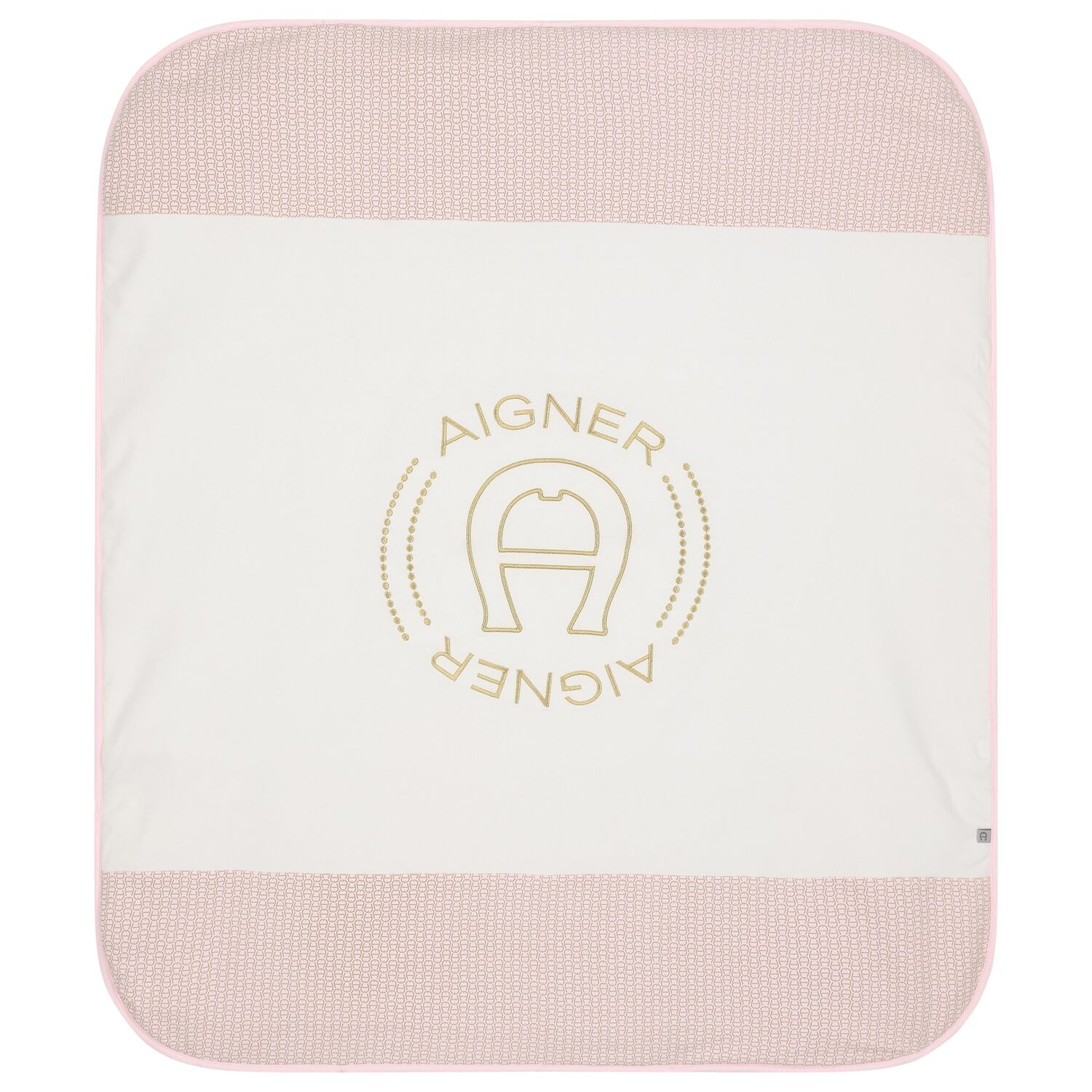 Baby Girls Ivory & Pink Logo Blanket, 3, hi-res