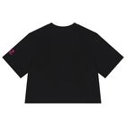 Girls Black Logo T-Shirt, 1, hi-res