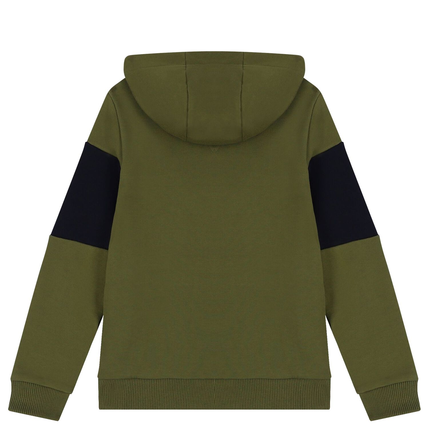 Boys Green & Navy Blue Logo Hooded Top, 2, hi-res image number null