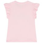 طقم تنورة بنات بالشعار باللون الوردي, 1, hi-res