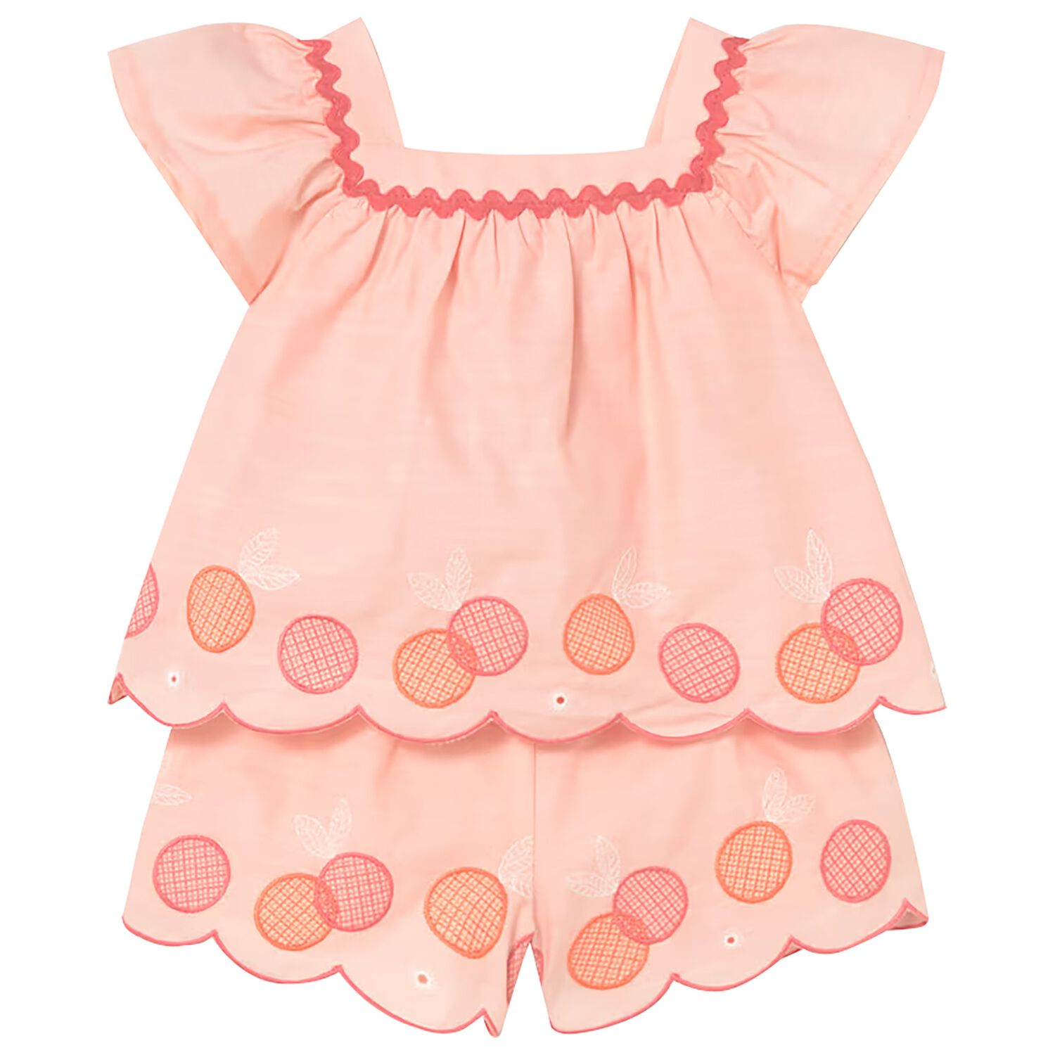 طقم شورت مرجاني للبنات , 1, hi-res