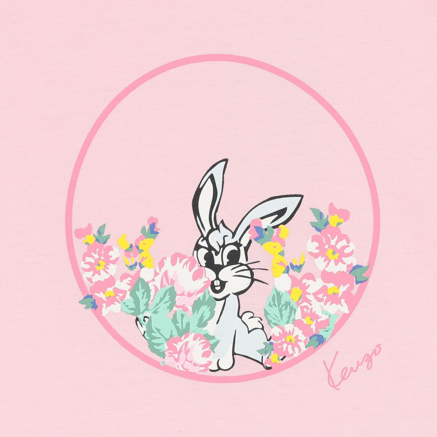 Younger Girls Pink Bunny Logo T-Shirt, 1, hi-res