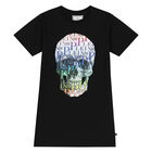 فستان بشعار جمجمة باللون الأسود , 2, hi-res