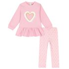 Girls Pink Heart Leggings Set, 1, hi-res