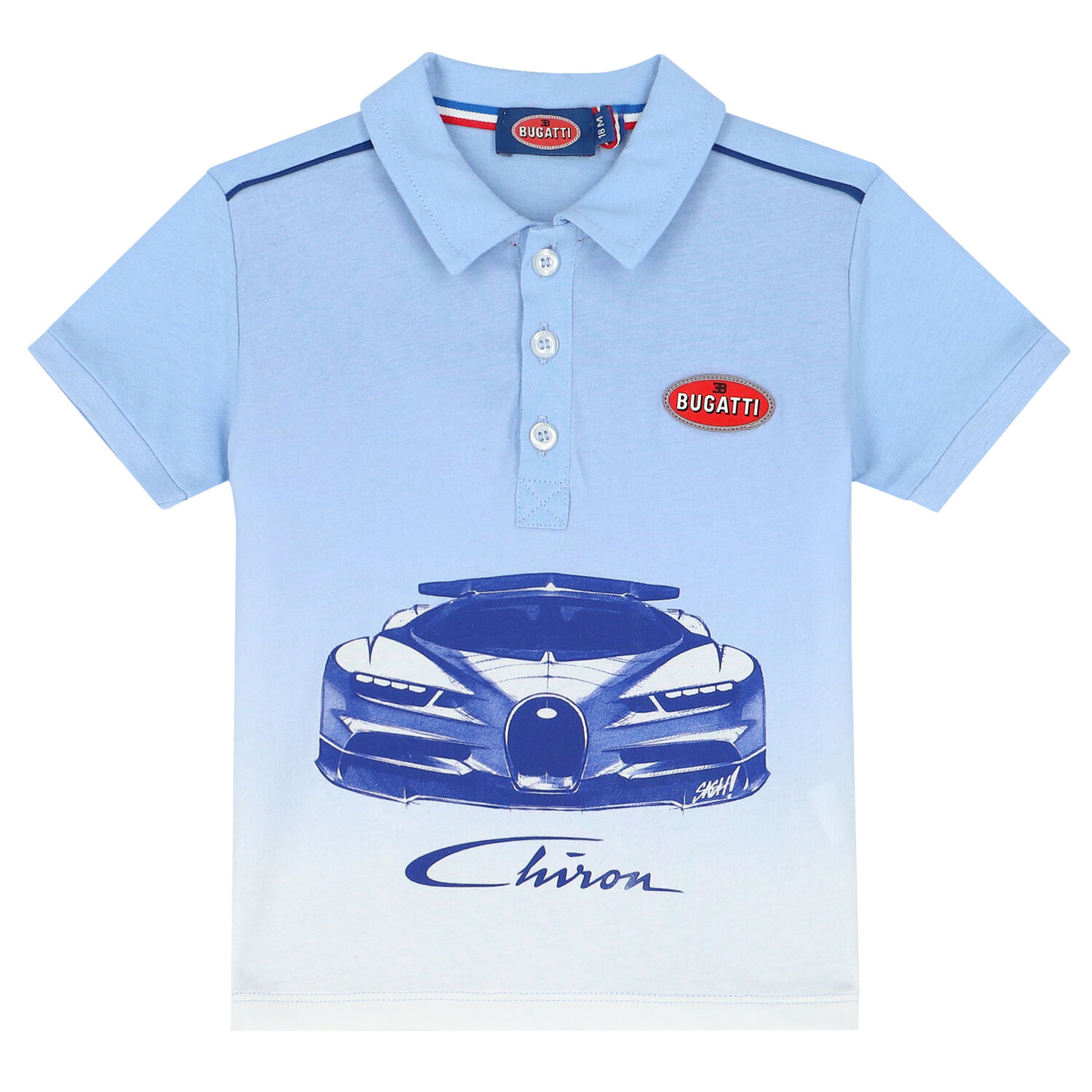 تيشيرت بولو بالشعار باللون الأزرق للأولاد, 1, hi-res