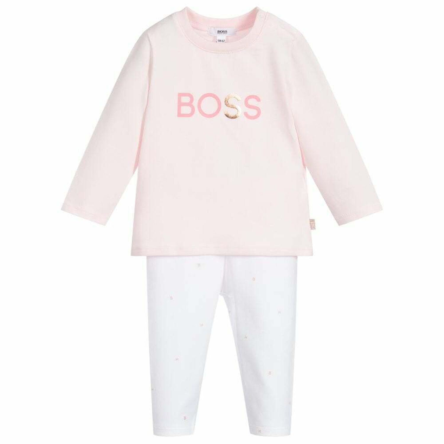 طقم لغنز أبيض ووردي اللون للبنات, 1, hi-res