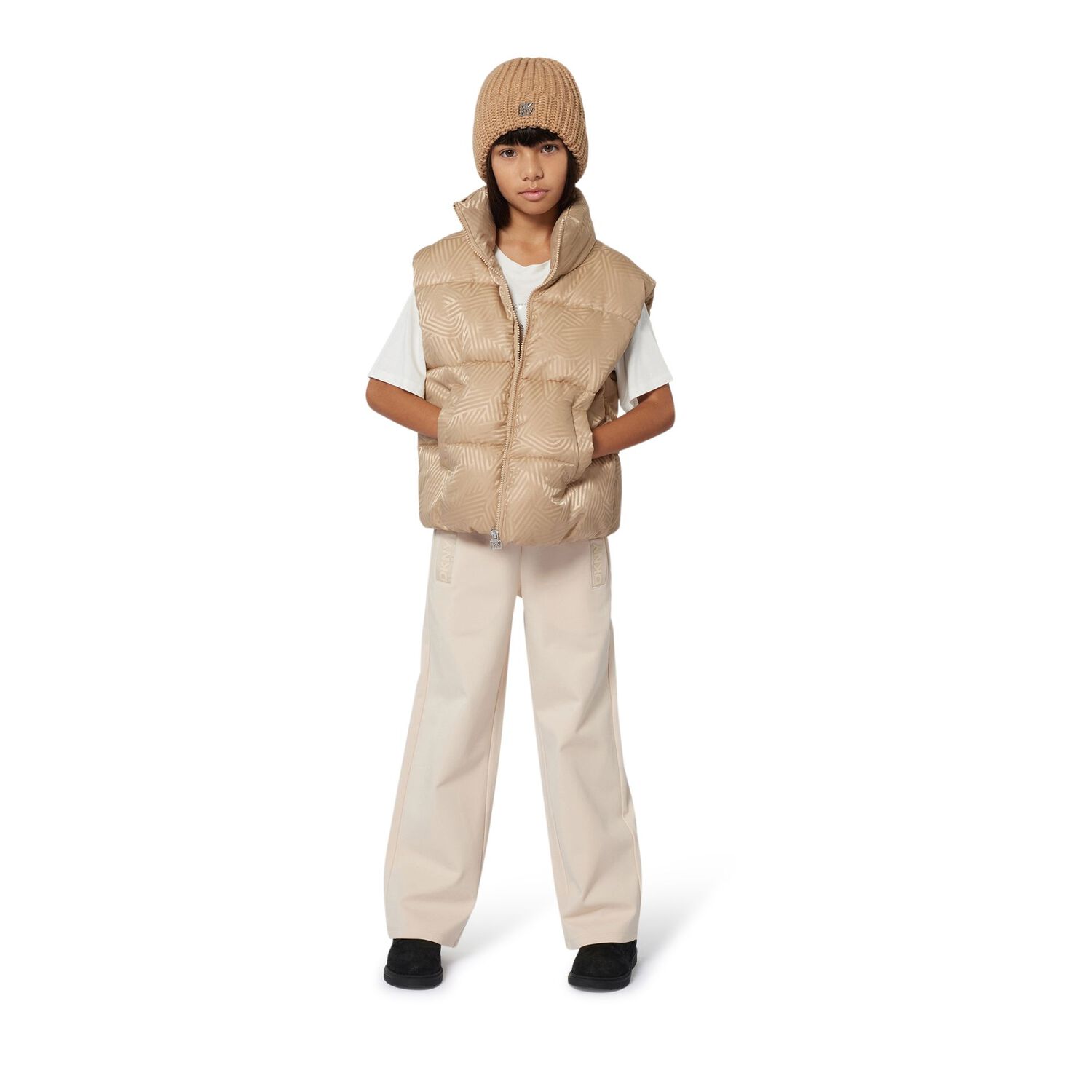 تيشيرت بنات بالشعار باللون الابيض , 1, hi-res