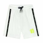Boys White Logo Shorts, 1, hi-res
