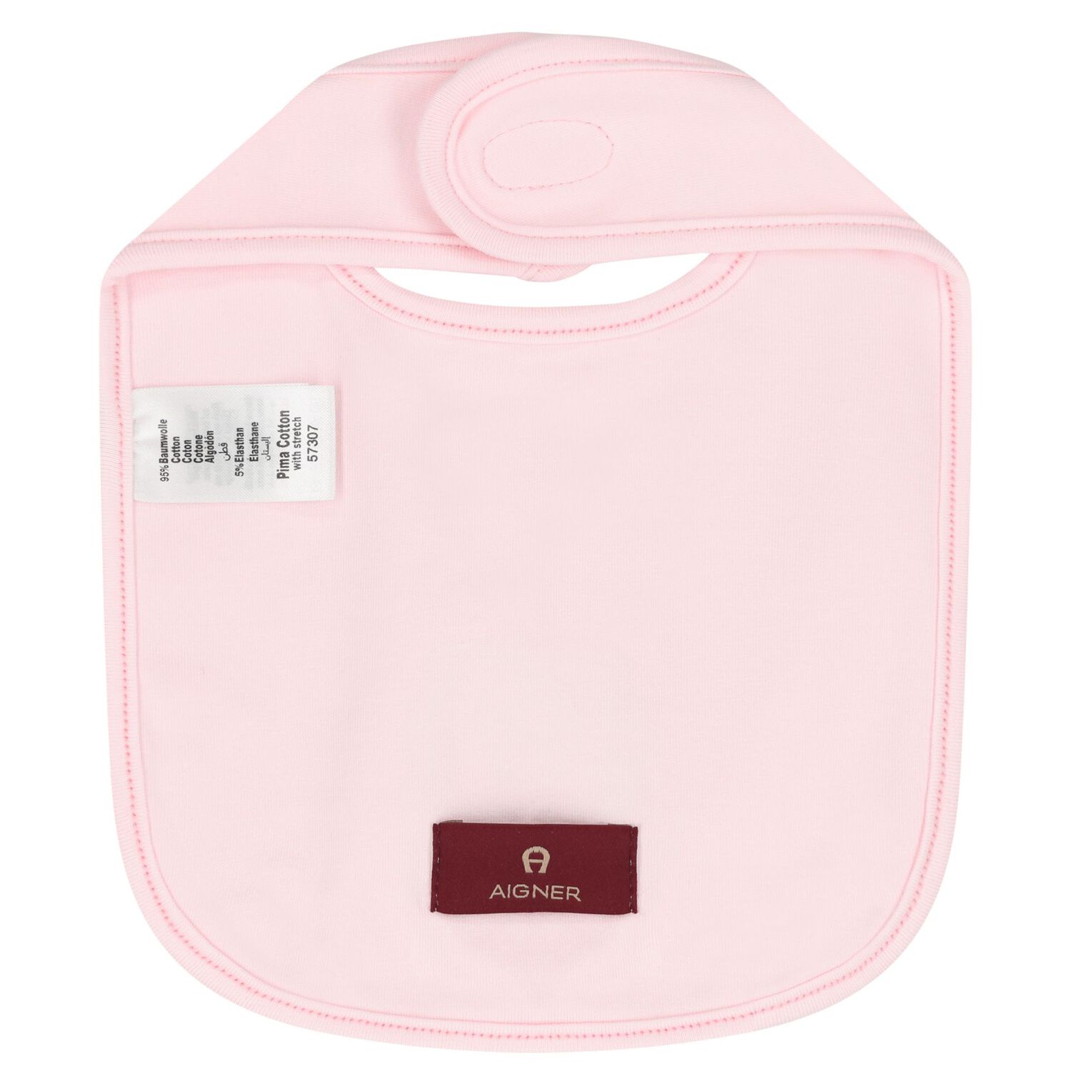 Baby Girls Pink & Gold Logo Bib, 2, hi-res