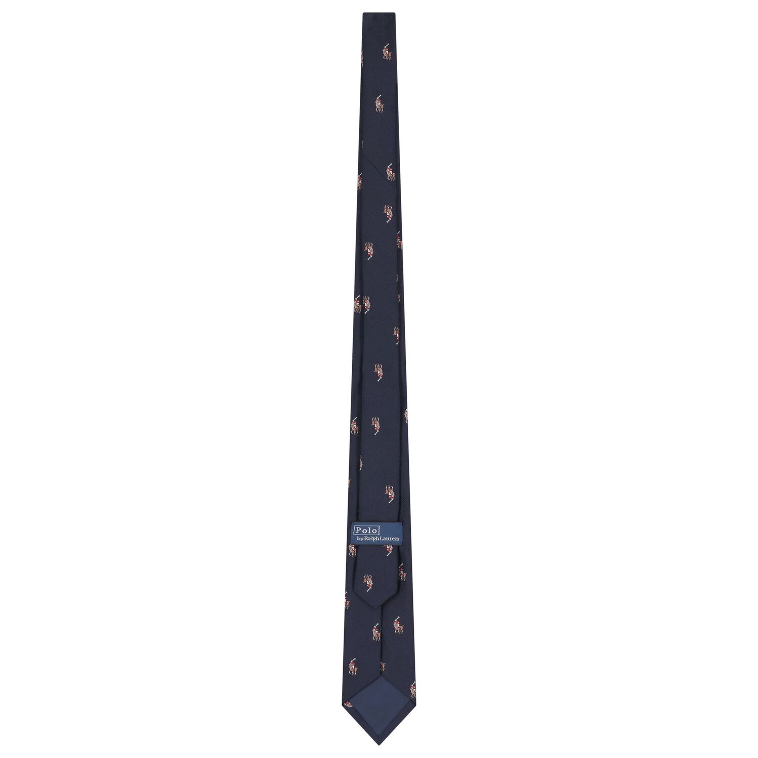 Boys Navy Blue Logo Necktie, 1, hi-res