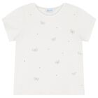 Girls White Bow T-Shirt, 2, hi-res