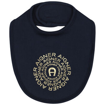 Navy & Gold Logo Baby Bib