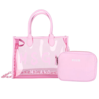 Girls Pink Logo Transparent Tote Bag