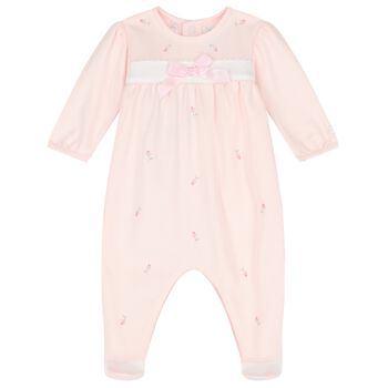 Baby Girls Pink Bow Babygrow