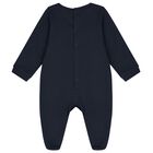 Baby Boys Navy Blue Logo Babygrow, 3, hi-res