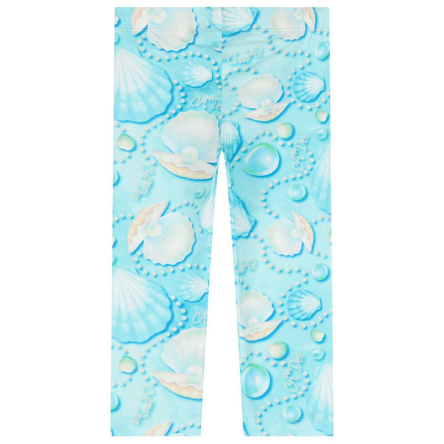 Girls White & Blue Logo Bag Leggings Set, 1, hi-res
