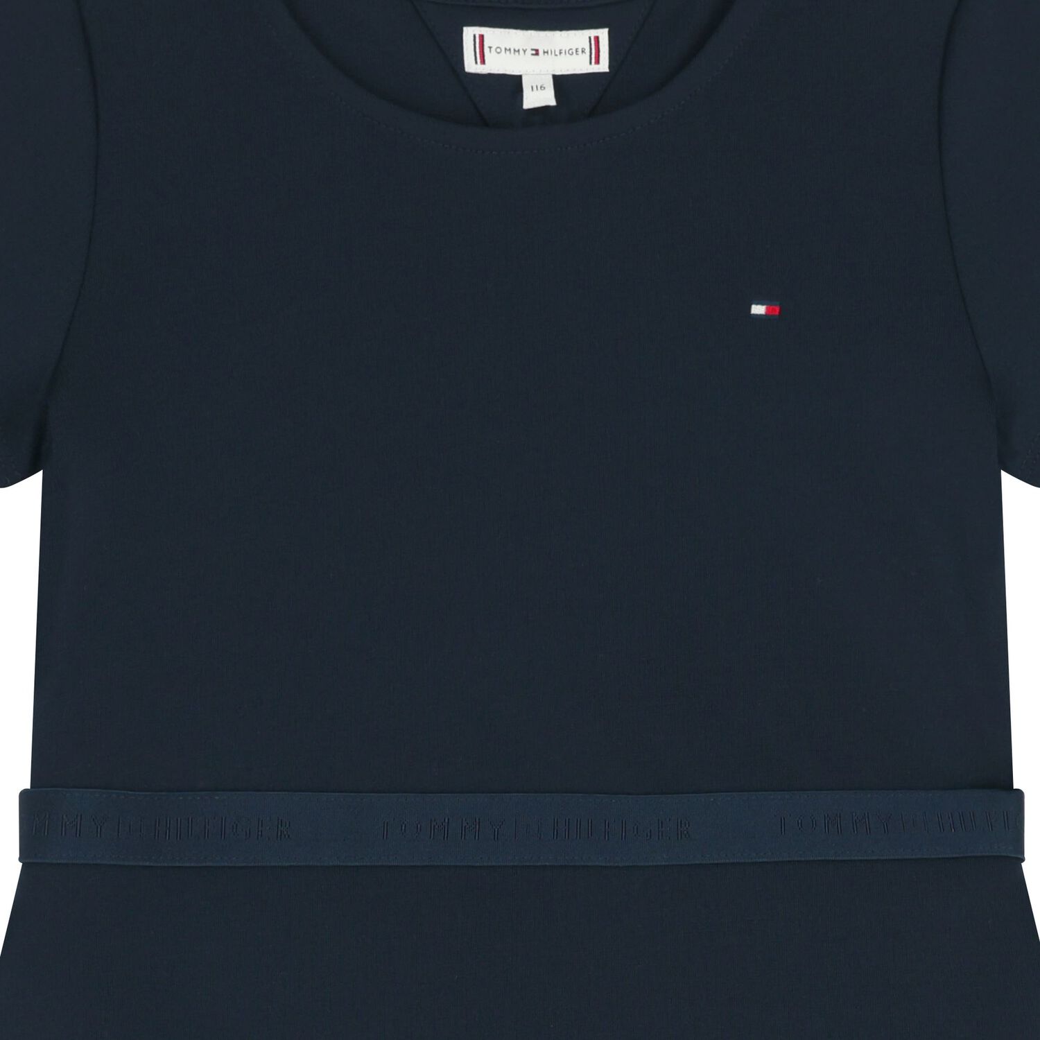 فستان بنات بالشعار باللون الكحلى , 1, hi-res