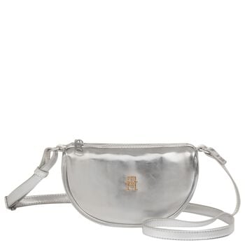 Girls Silver Logo Crossbody Bag