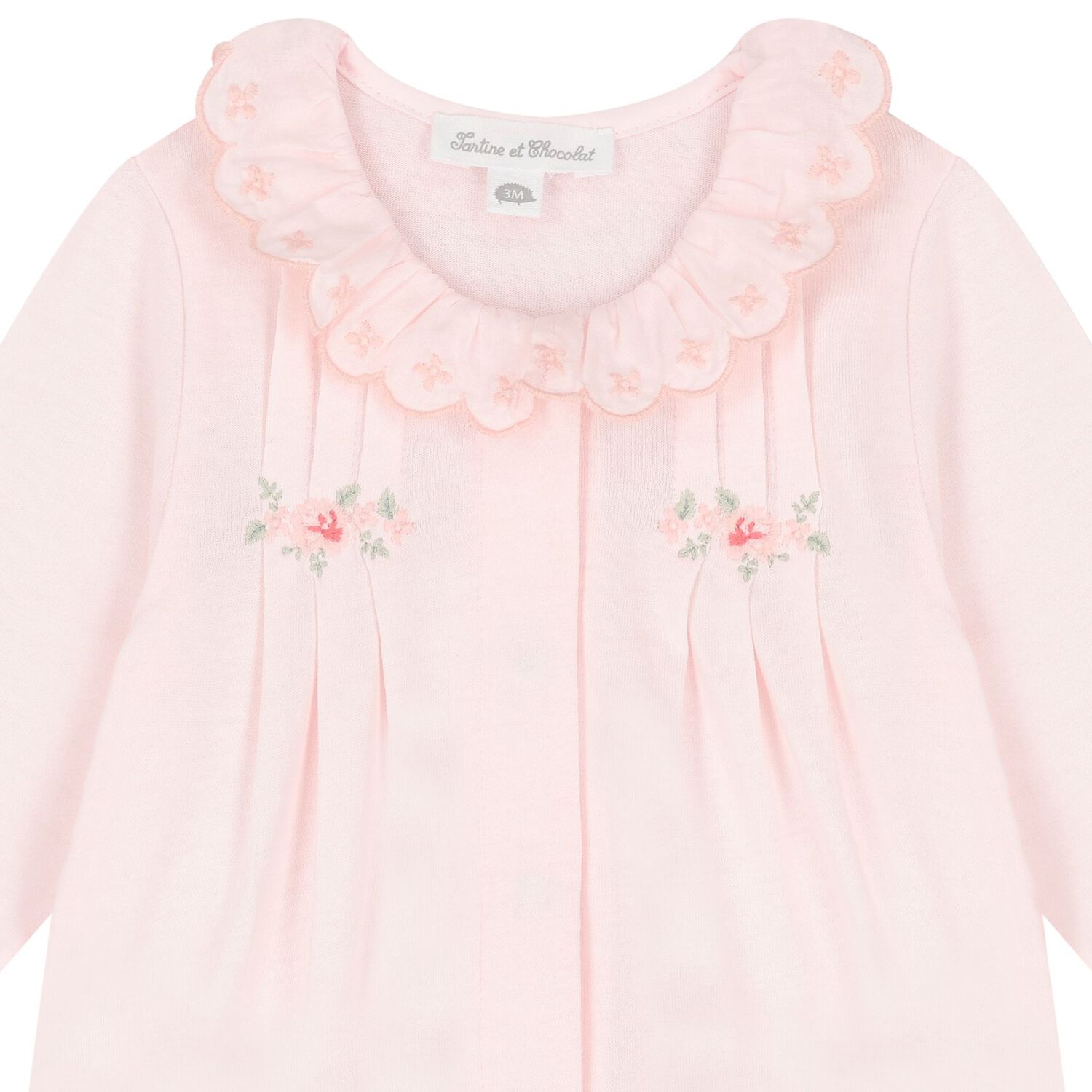 Baby Girls Pink Cotton Babygrow, 2, hi-res