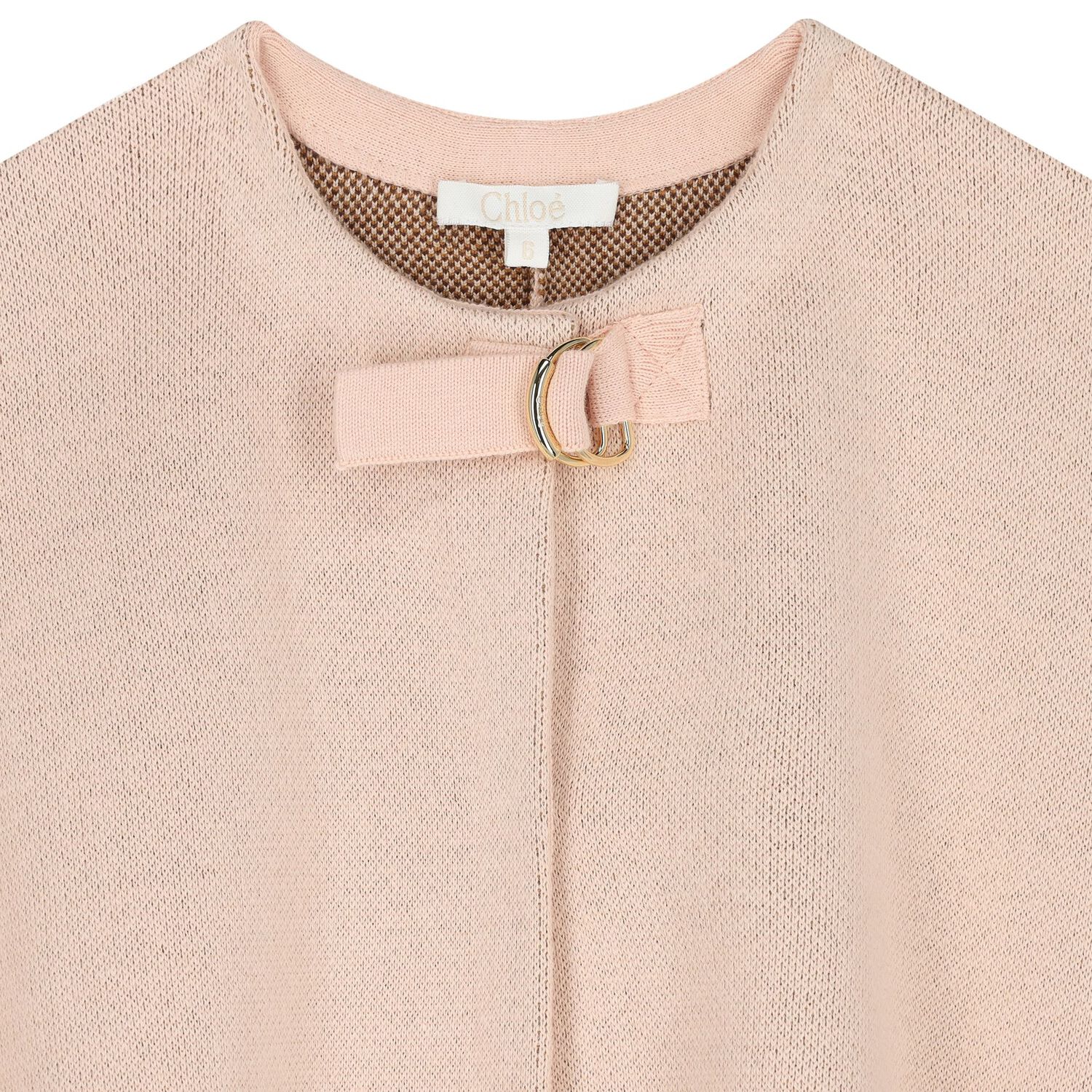 Girls Pink Logo Knitted Cape, 1, hi-res image number null