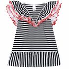 فستان جيرسي بناتي باللون الابيض و الاسود, 1, hi-res