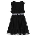 Girls Black Logo Dress, 1, hi-res