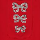 Girls Red Embellished Crepe Dress, 2, hi-res