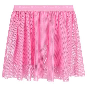 Girls Pink Logo Mesh Skirt 