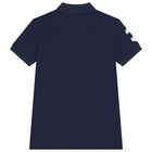 Boys Navy Blue Logo Polo Shirt, 1, hi-res
