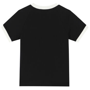 Girls Black 3-Stripes Logo T-Shirt