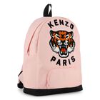 Girls Pink Tiger Logo Backpack ( 28cm ), 1, hi-res