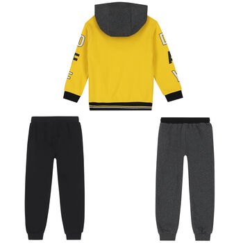 Boys Yellow, Grey & Black 3-Piece Tracksuit
