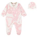 Baby Girls Ivory & Pink Geo Map Babygrow Gift Set, 3, hi-res