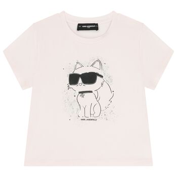 Girls Pink Choupette Logo T-Shirt