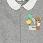 Grey Teddy Bear Logo Babygrow, 1, hi-res