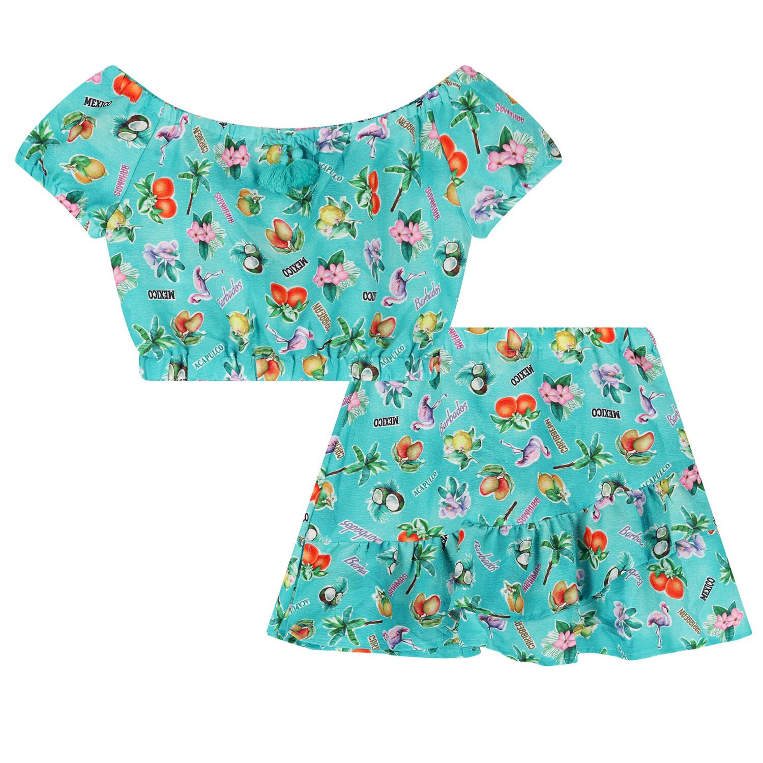 طقم تنورة باللون الأزرق للبنات, 1, hi-res image number null