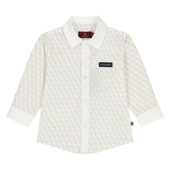 Younger Boys White Logo Shirt