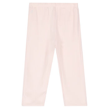 Baby Girls White & Pink Reversible Logo Trousers
