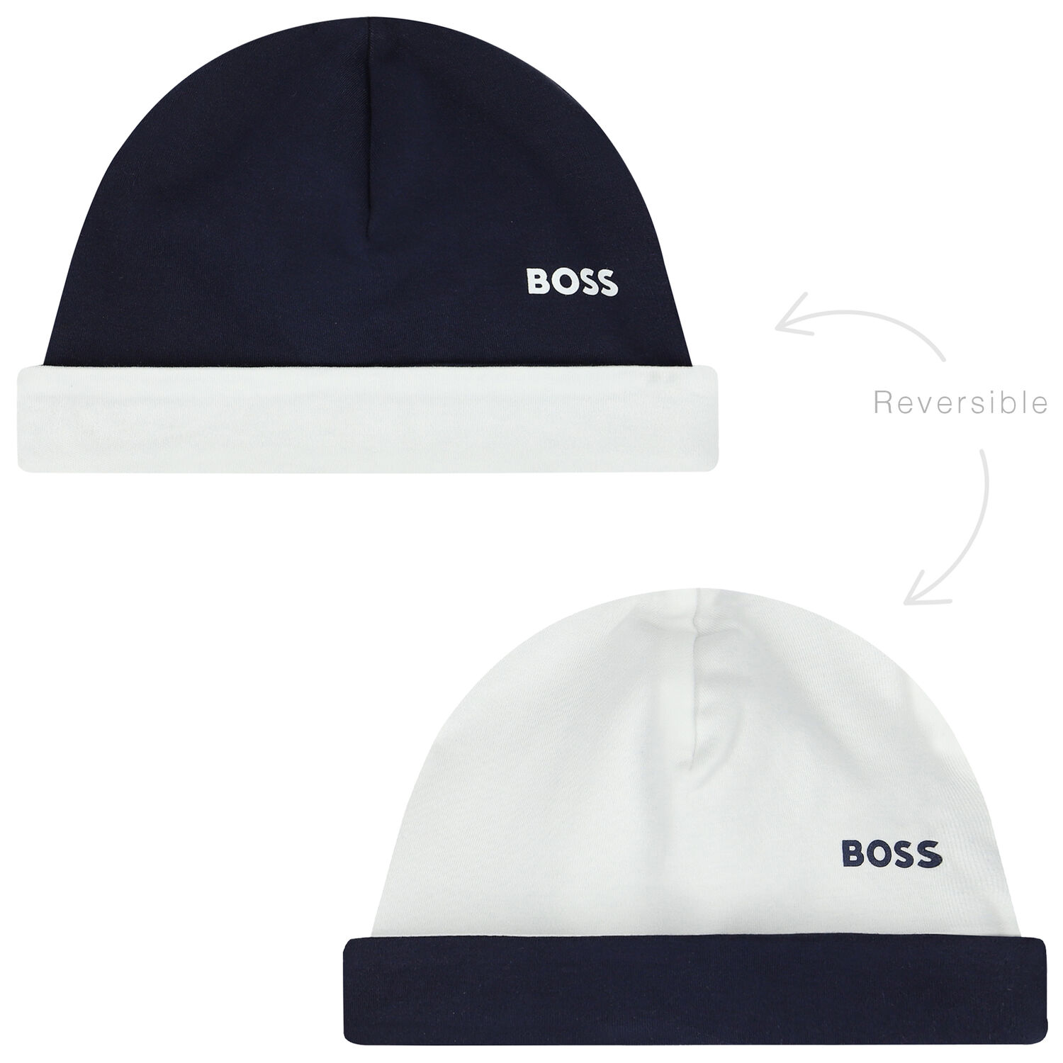 Baby Boys Navy Blue Logo Hat, 1, hi-res