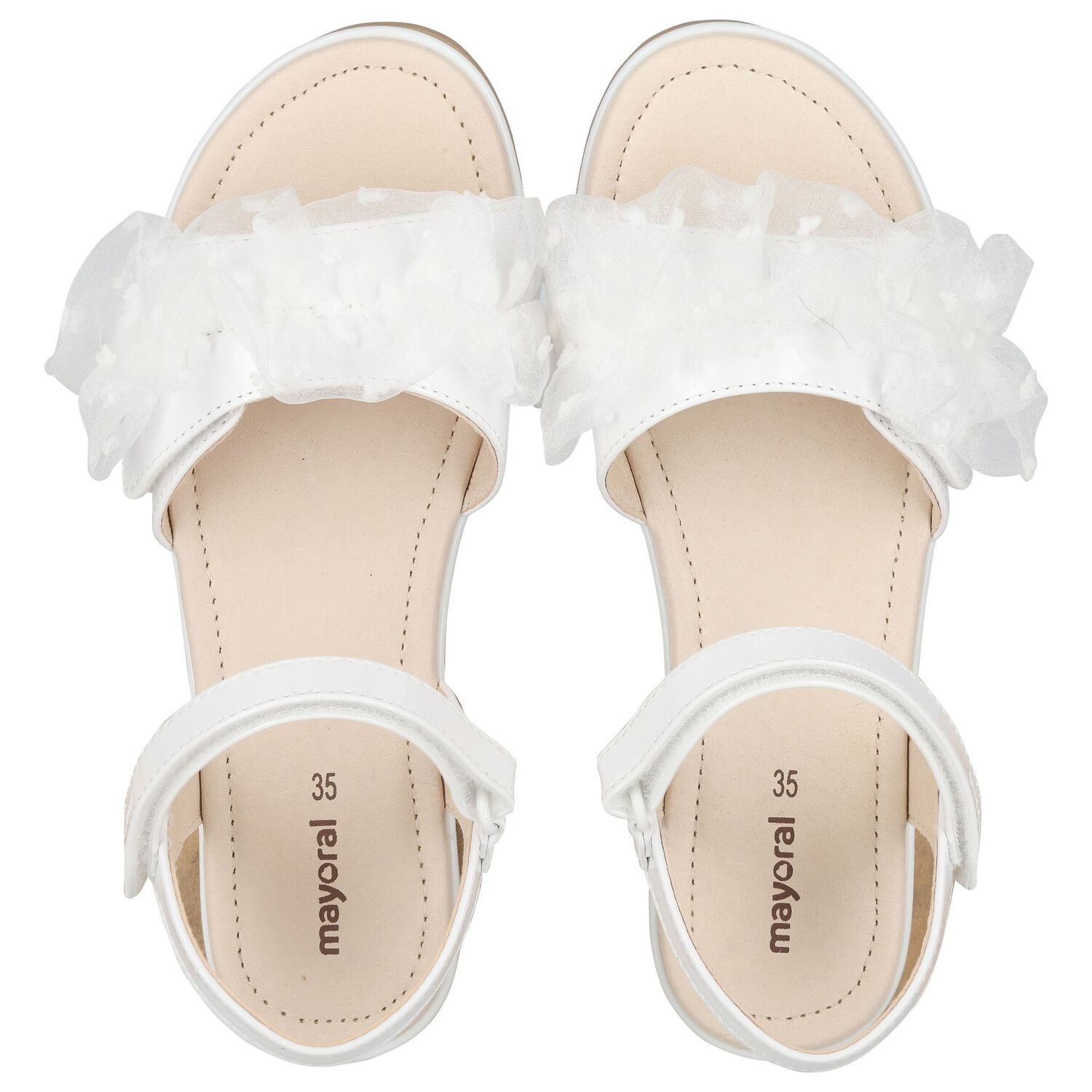 صندل تول بنات بكشكشة باللون الأبيض , 1, hi-res image number null