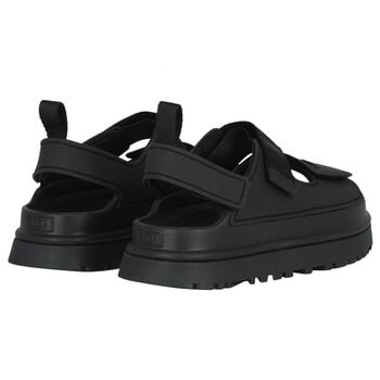 Black Chunky Logo Sandals 