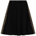 Girls Black & Gold Logo Skirt, 1, hi-res
